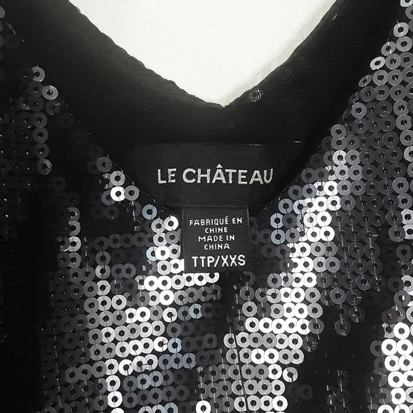 XS | Le Château | Glitzy Zebra Print Sequined Dress - Picture 5 of 6